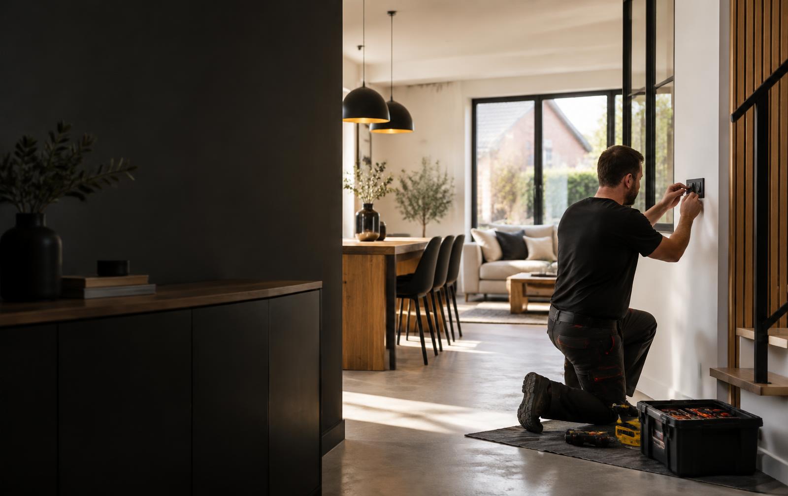Artisan Proxi travaux intervenant dans un intérieur contemporain